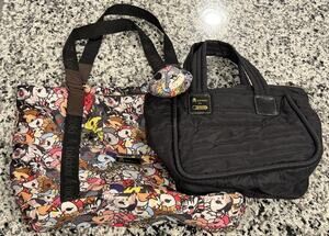 2 LeSportsac Tokidoki Japan Bag Unicorns & All Black Shoulder/Handbags